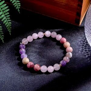 🆕New Manifesting Love Gemstone Bracelet made w/Rose Quartz, Rhodonite & Amethyst